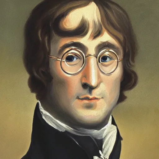 Prompt: regency era painting of a young john lennon