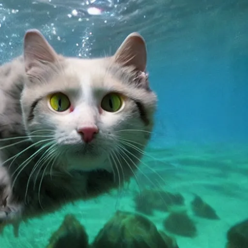 Prompt: underwater no one can hear you meow