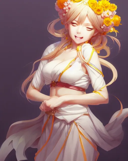 Image similar to character concept art of an anime goddess of lemons | | cute - fine - face, pretty face, realistic shaded perfect face, fine details by stanley artgerm lau, wlop, rossdraws, james jean, andrei riabovitchev, marc simonetti, and sakimichan, trending on artstation