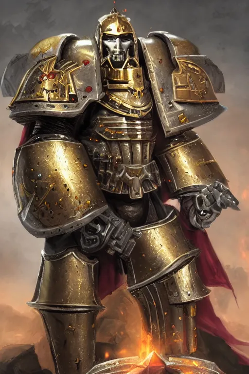 Image similar to armor portrait heros warhammer 4 0 k horus heresy fanart - the primarchs emperor by johannes helgeson animated with vfx concept artist & illustrator global illumination ray tracing hdr fanart arstation zbrush central hardmesh 8 k octane renderer comics stylized