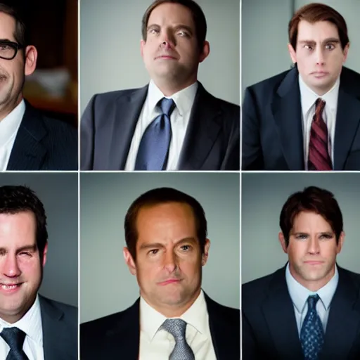 Prompt: characters of the office as investment bankers, ultra detailed, soft lighting