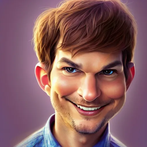 Prompt: portrait of a cartoon ashton kutcher smiling, medium shot, zootopia, fantasy, intricate, cinematic lighting, digital painting, artstation, concept art, smooth, sharp focus, pixar zootopia illustration, art by artgerm and greg rutkowski and disney, detailed textures, award winning portrait studio lighting by jessica rossier and brian froud and gaston bussiere