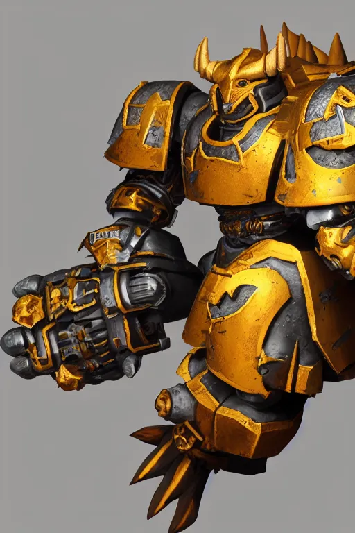 Prompt: armor portrait hero wargreymon 4 0 k horus heresy fanart - the primarchs emperor by johannes helgeson animated with vfx concept artist & illustrator global illumination ray tracing hdr fanart arstation zbrush central hardmesh 8 k octane renderer comics stylized