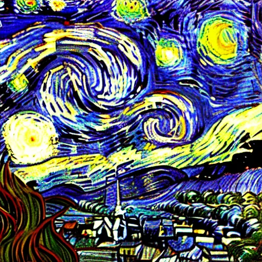 Prompt: an art director pondering his future, in despair, in the style of van gogh starry night