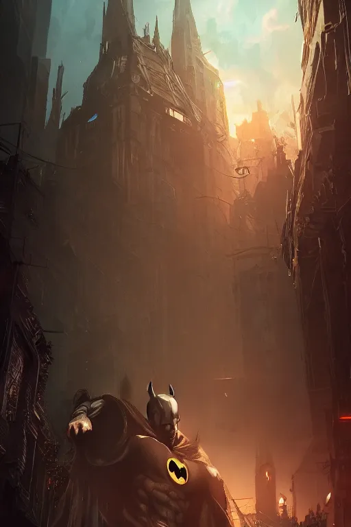 Image similar to portrait, batman as necromancer, dynamic lighting, volumetric, bokeh, cinematic, establishing shot, extremly high detail, photo realistic, cinematic lighting, post processed, concept art, artstation, matte painting, style by eddie mendoza, raphael lacoste, alex ross