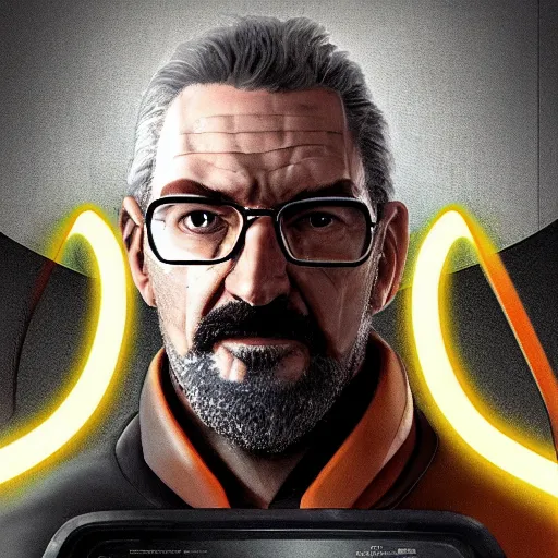 Image similar to Gordon Freeman, Half Life 3. Paramount Pictures, 2043. Runtime, 2 hours 32 minutes.