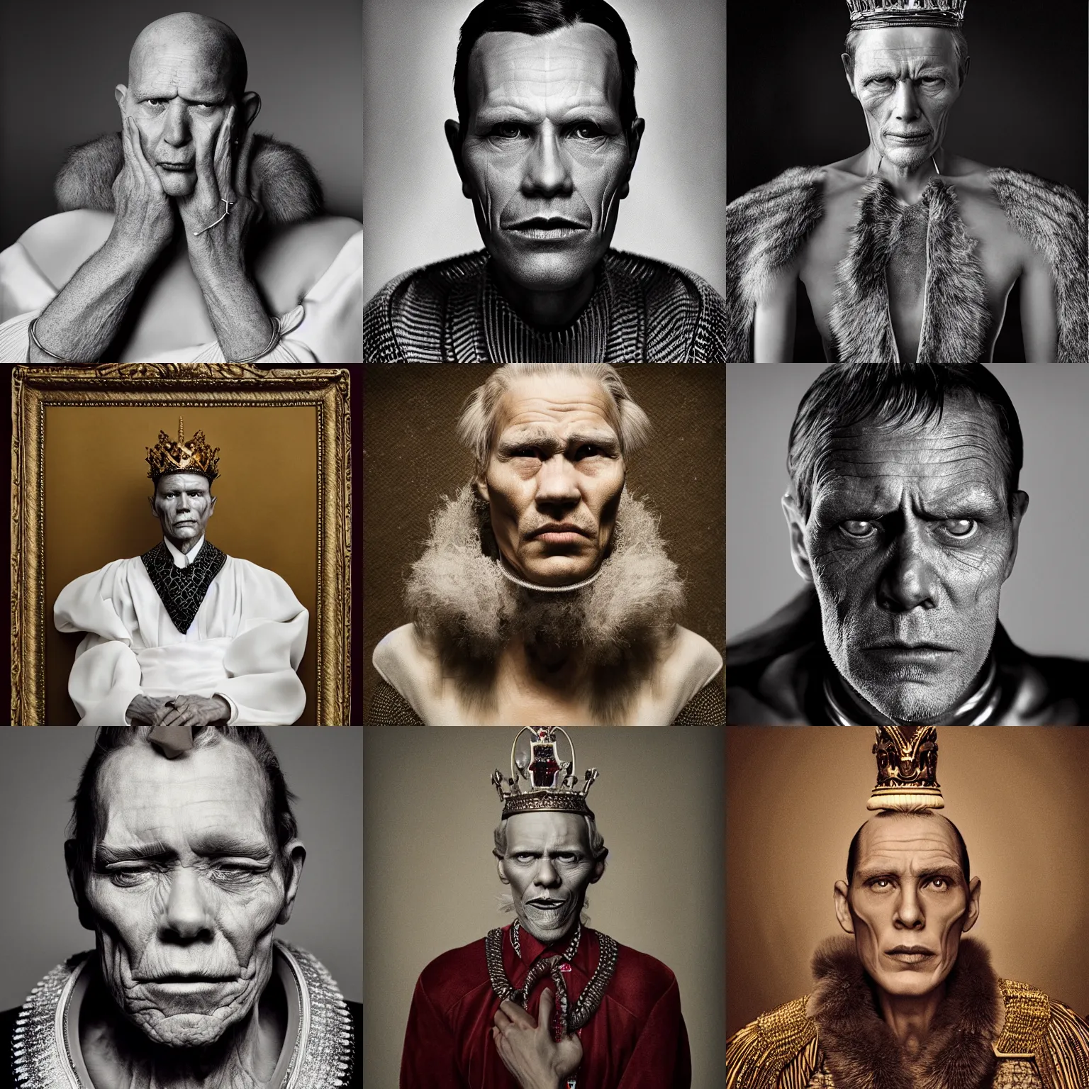 Prompt: photo portrait of a king by erwin olaf