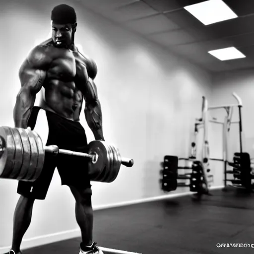 Image similar to black & white epic!!! photograph of super mario in the gym lifting a dumbbell with one hand, very angry!!!!!! face, motivational poster, highly detailed, cinematic lighting, photo, award - winning photograph, professional photograph, dramatic posing, 8 k quality, dramatic rim lighting, high quality