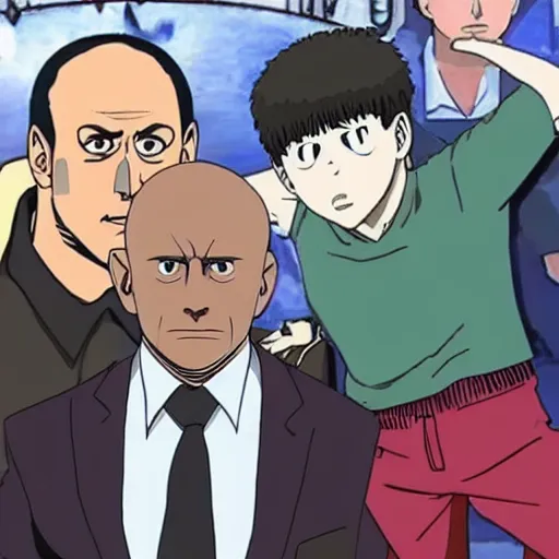 Prompt: Joe Rogan in Mob Psycho 100