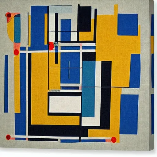 Image similar to abstract art of time based on 1 + 1 = 2 by le corbusier, very detailed flax canvas silk print