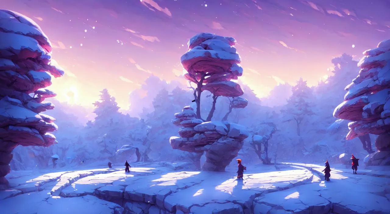 Image similar to beautiful winter landscape, in marble incrusted of legends heartstone official fanart behance hd by Jesper Ejsing, by RHADS, Makoto Shinkai and Lois van baarle, ilya kuvshinov, rossdraws global illumination