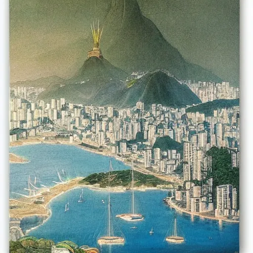 Prompt: Rio de Janeiro by Amano Yoshitaka