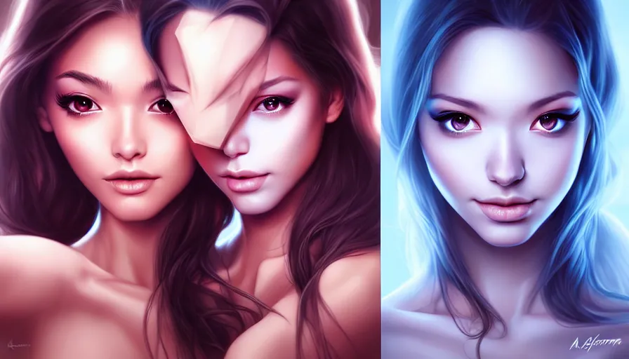 Image similar to the two complementary forces that make up all aspects and phenomena of life, by ARTGERM