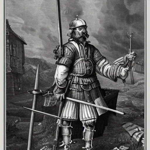 Image similar to Landsknecht, Realistic, high detail, composition