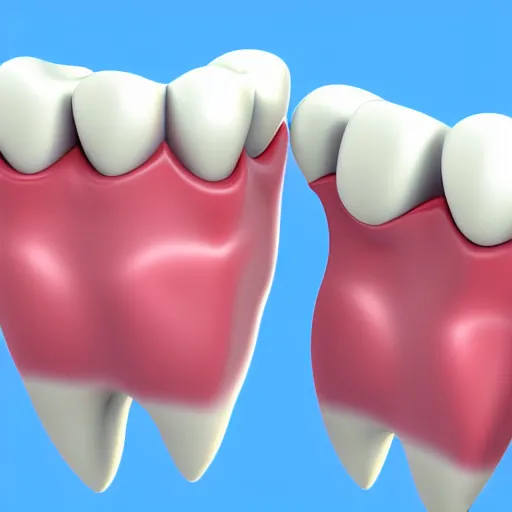 Image similar to poorly rendered 3 d set of teeth