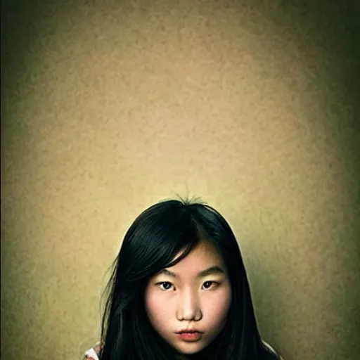 Image similar to a very beautiful photo of a young asian woman in the style of martin schoeller