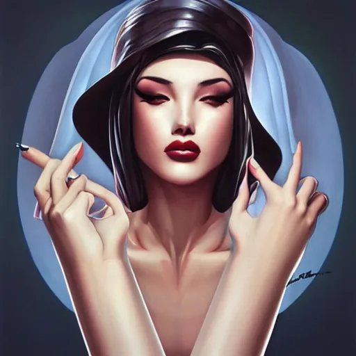 Image similar to art deco beauty by artgerm