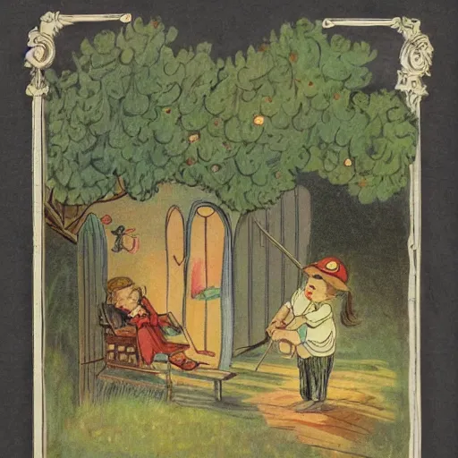 Image similar to artwork of a 19th century childrens story book page