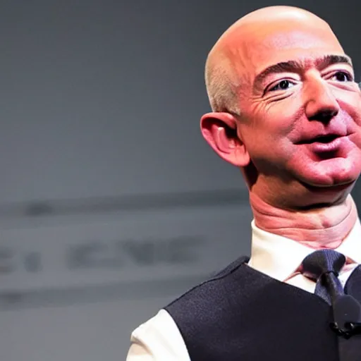 Image similar to jeff bezos with lush, pink hair