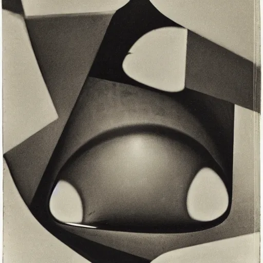 Prompt: The ‘Naive Oculus’ by Man Ray, auction catalogue photo (early rayograph), private collection, dromoscoped