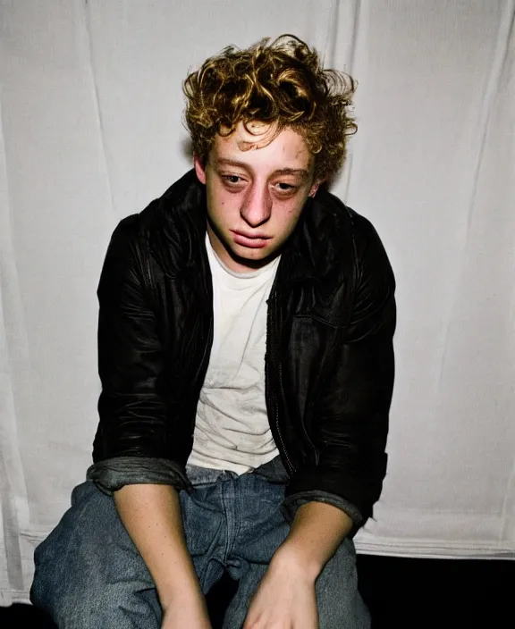 Prompt: portrait of jeremy allen white photographed by nan goldin