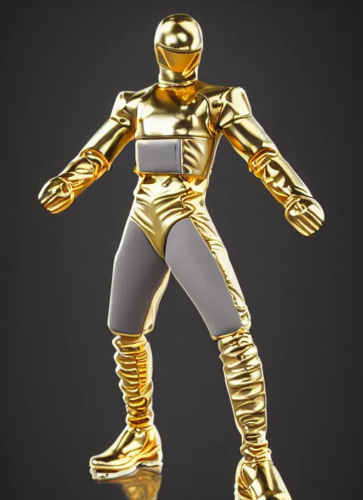 Prompt: accurate detailed pvc inflatable gold & teal colored action figure sports god, full body, futuristic, concept art, character only, detailed art, adidas streetwear, figurine!!!, studio lighting, grey background, no shadow, trending on artstation, 4 k, sharp, highly - detailed, focus on face!!!