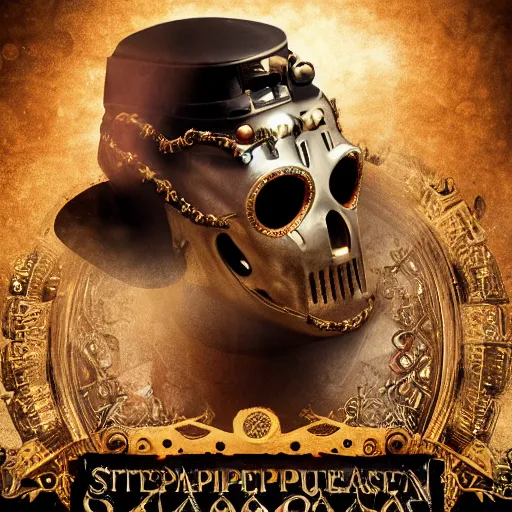 Image similar to steampunk phantom of the opera, hyper realistic, theatrical lighting, 8k resolution, highly detailed