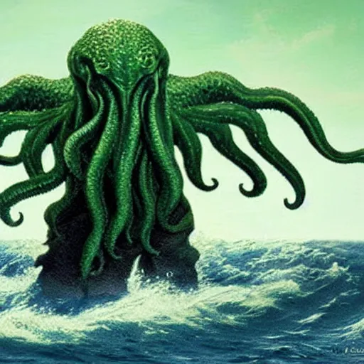 Prompt: Cthulhu rising from the ocean