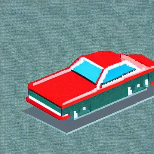 Image similar to pixel art isometric drawing, car, detailed