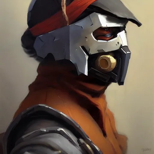 Image similar to greg manchess portrait painting of partially armored banksy as overwatch character, medium shot, asymmetrical, profile picture, organic painting, sunny day, matte painting, bold shapes, hard edges, street art, trending on artstation, by huang guangjian, gil elvgren, ruan jia, randy vargas, greg rutkowski