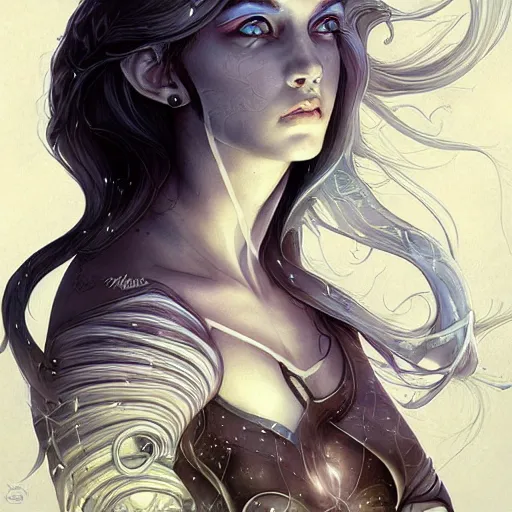 Image similar to celestial dreamer of the starmind, heroine, beautiful, detailed symmetrical close - up portrait, intricate complexity, in the style of artgerm and peter mohrbacher, cel - shaded