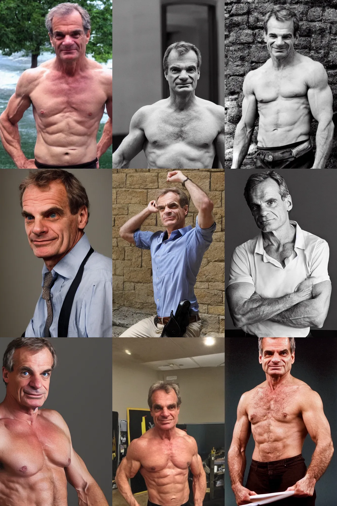 Prompt: photo of philosopher william lane craig, muscular, spartacus still