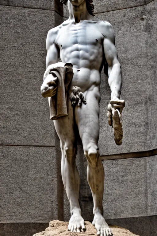 Image similar to michelangelo's david statue wearing jeans