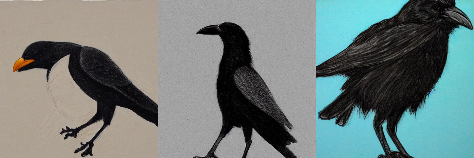 Prompt: 'I'm so tired,.. if only I could sleep,..', I spent 20 hours working on this drawing with no breaks. a picture of a crow causing mischief and generally being a goof.