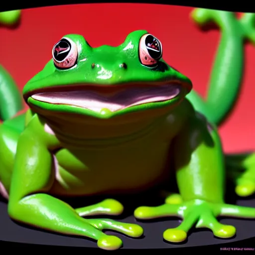 Prompt: matte oil painting of a frog warrior, in the style of nintendo, clay formed, kawaii, highly detailed, sharp focus, 4 k