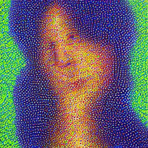 Image similar to ' they all lied to me'discomfort painting pointillist