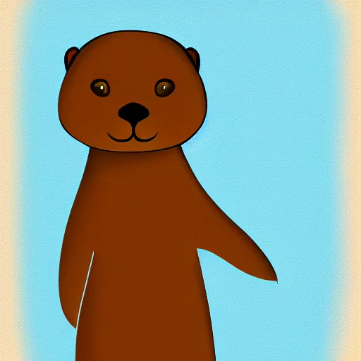 Image similar to an otter in dress, avatar image, digital art, minimalism