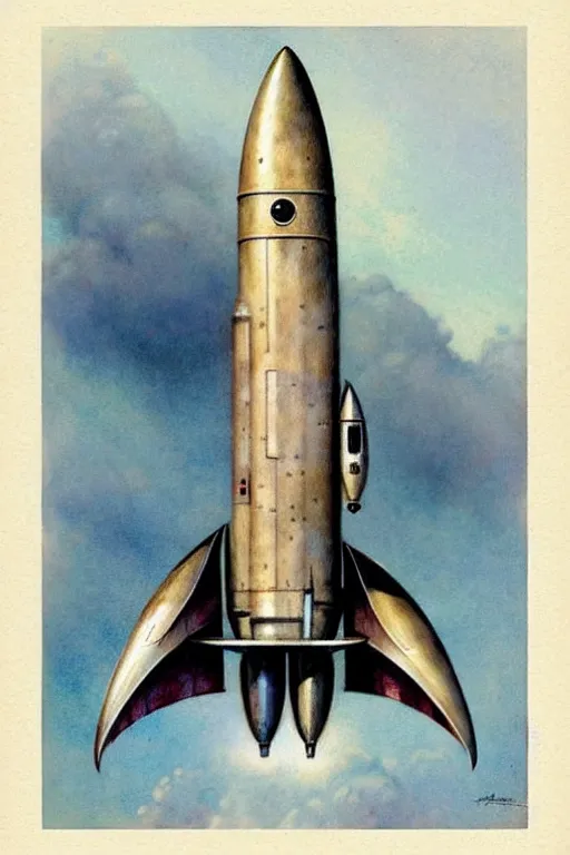 Image similar to (((((1950s rocketship . muted colors.))))) by Jean-Baptiste Monge !!!!!!!!!!!!!!!!!!!!!!!!!!!