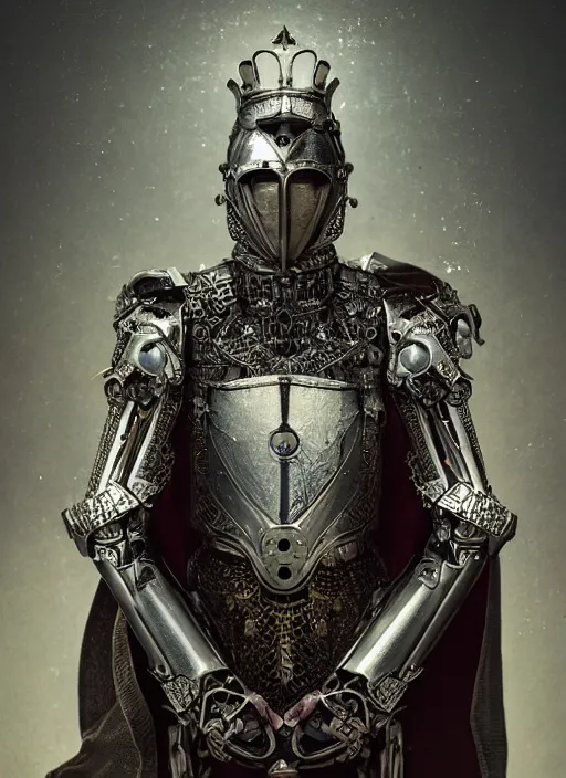 Image similar to portrait of king arthur knight cyborg, kintsugi, x - ray, modern fine art, fractal, intricate, elegant, highly detailed, digital photography, subsurface scattering, by jheronimus bosch and frank miller and greg rutkowski,