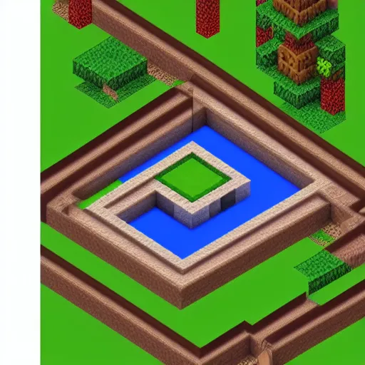 Prompt: Minecraft for the Game Boy Advance, isometric perspective