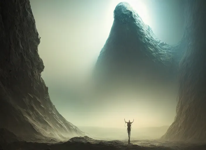 Image similar to rgb, woman looking at a giant monster, dynamic pose,, on an alien planet, movie scene, inspired by zdzislaw beksinski, clothes made out of veins,, cables everywhere, bedroom, ultra realistic, concept art, intricate details, highly detailed, photorealistic, octane render, 8 k