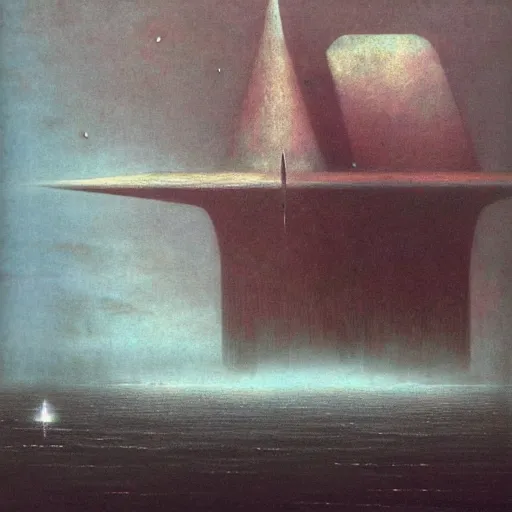 Prompt: gods of the deep, throne worlds, ascendent plane, by Beksinski Finnian