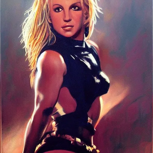 Prompt: ultra realistic portrait painting of britney spears in she's all that, art by frank frazetta, 4 k, ultra realistic, highly detailed, epic lighting.