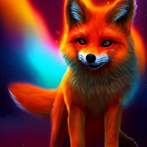 Prompt: digital bright orange fox, retrowave palette, digital world, highly detailed, electric breeze, anatomically correct vulpine, synth feel, fluffy face, ear floof, flowing fur, super realism, accurate animal imagery, 4 k digital art