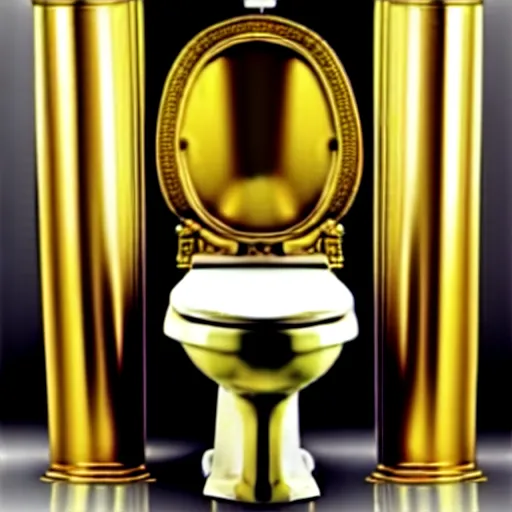 Image similar to a toilet made from solid gold. highly detailed, ornate, photorealistic