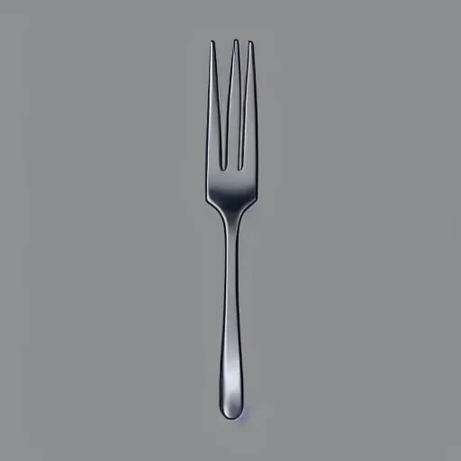 Prompt: a 3d object of a large fork, realistic, on its own, no background