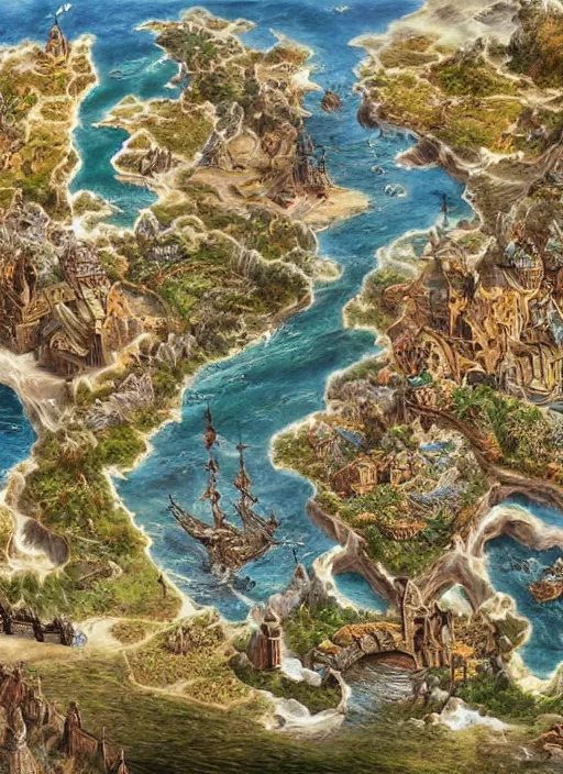 Image similar to fantasyworld map _ by _ filipe _ pagliuso _ and _ justin _ gerard _ symmetric _ fantasy _ highly _ detailed _ realistic _ intricate _ port