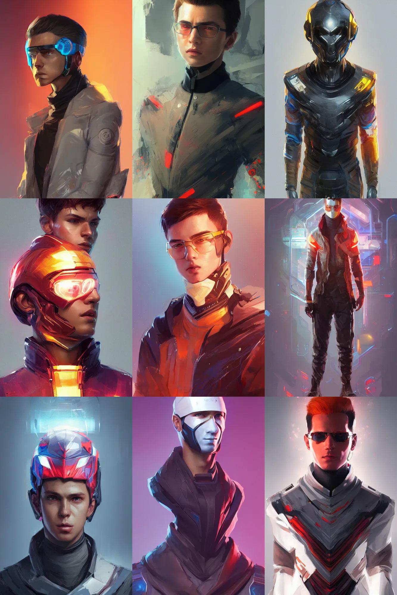 Prompt: full view high quality realistic digital concept art portrait of a young man dressed in stylish future clothing by artgerm and greg rutkowski, artstation trending, vibrant colour and blank background,