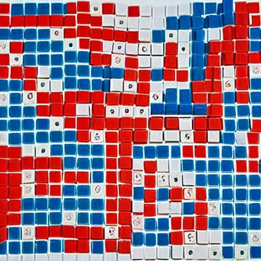 Image similar to a map of the united states made out of dominoes