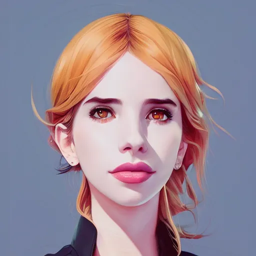 Image similar to a portrait of a beautiful emma roberts, art by ilya kuvshinov and wlop and and josan gonzalez, shikanosuke yagaki, mitsumayo, reivaille, digital art, highly detailed, intricate, sharp focus, trending on artstation hq, deviantart, pinterest, unreal engine 5, 4 k uhd image